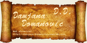 Damjana Domanović vizit kartica
